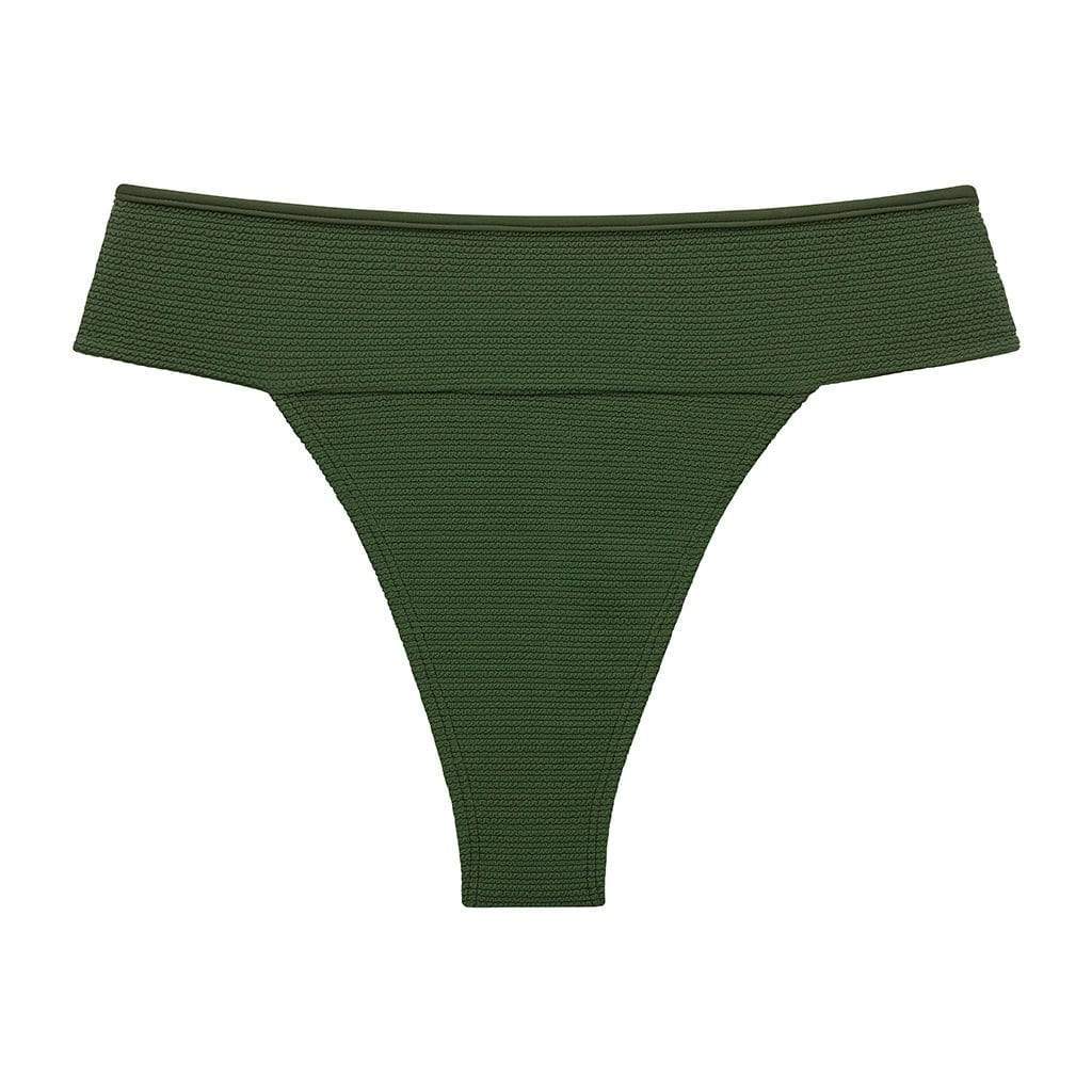 Montce Swim Women's Green Olive Micro Scrunch Tamarindo Bikini Bottom