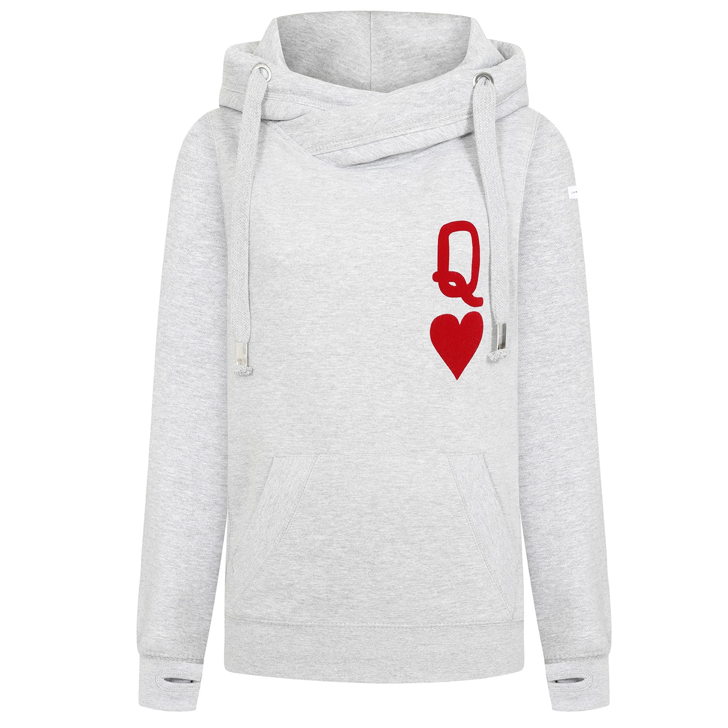 Queen Of Hearts Luxe Hoodie In Grey by James Steward