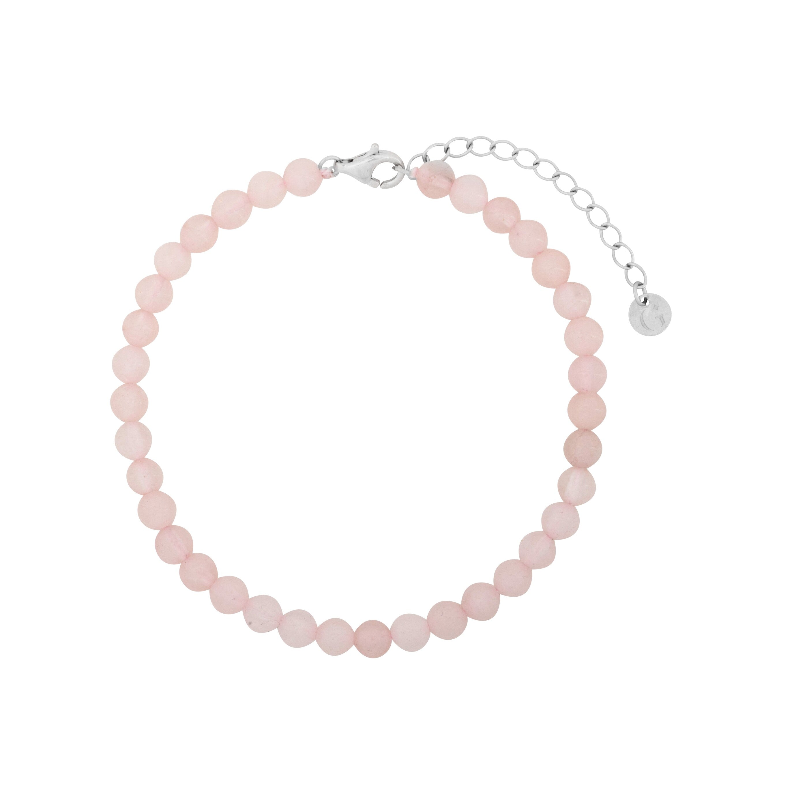 Gold Trip Women's Pink / Silver Rose Quartz Beaded Bracelet In Silver In Gold