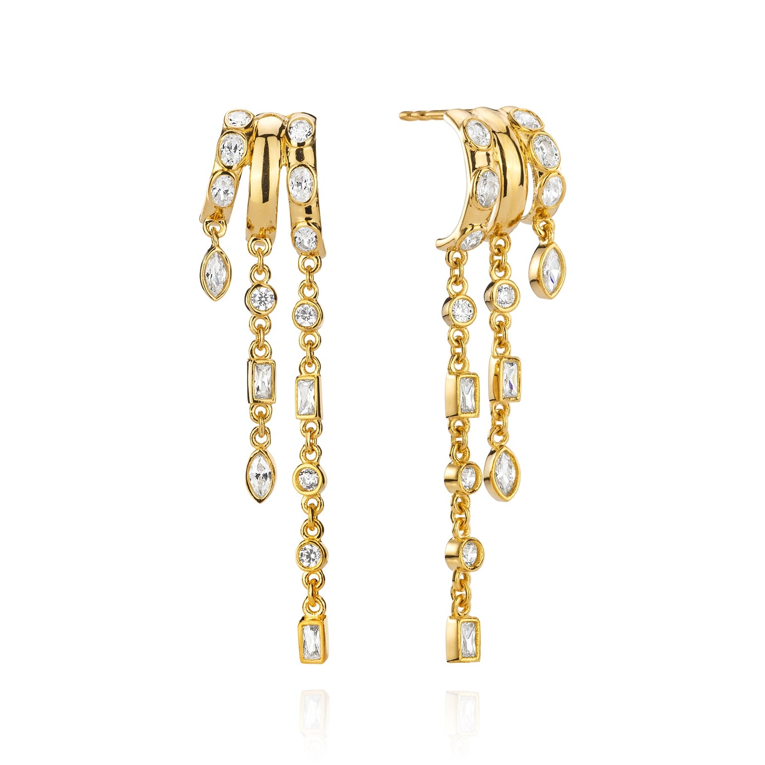 Aaria London Women's Gold Kalani Stacked Triple Hoop Illusion Earrings In Gold
