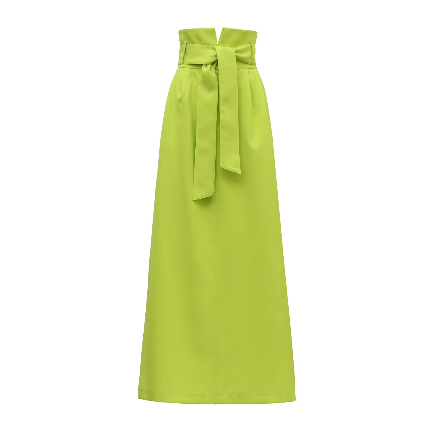 Julia Allert Women's High Waist A-line Long Skirt With Belt Lime Green