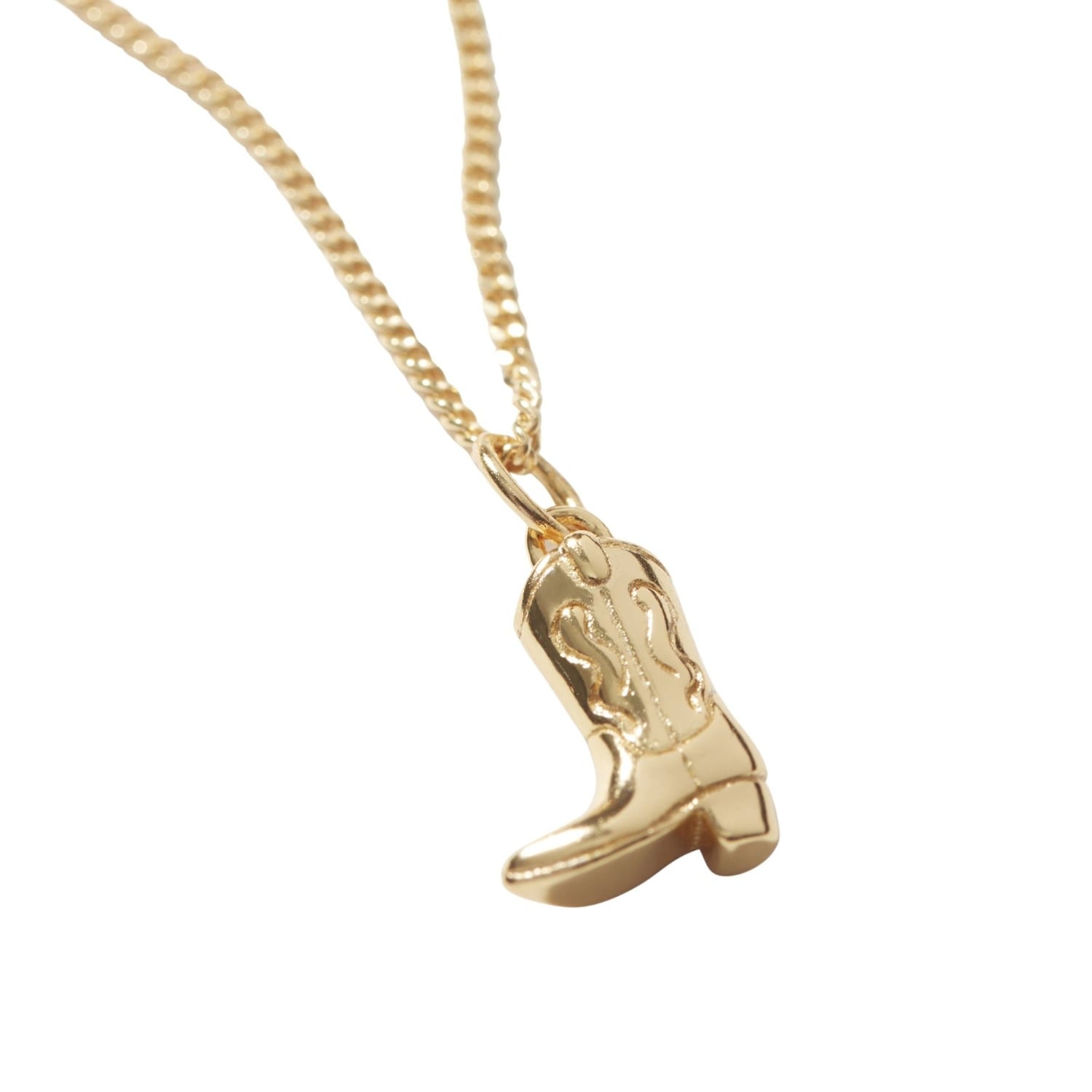 Muru Women's Cowboy Boot Necklace Gold In Gold