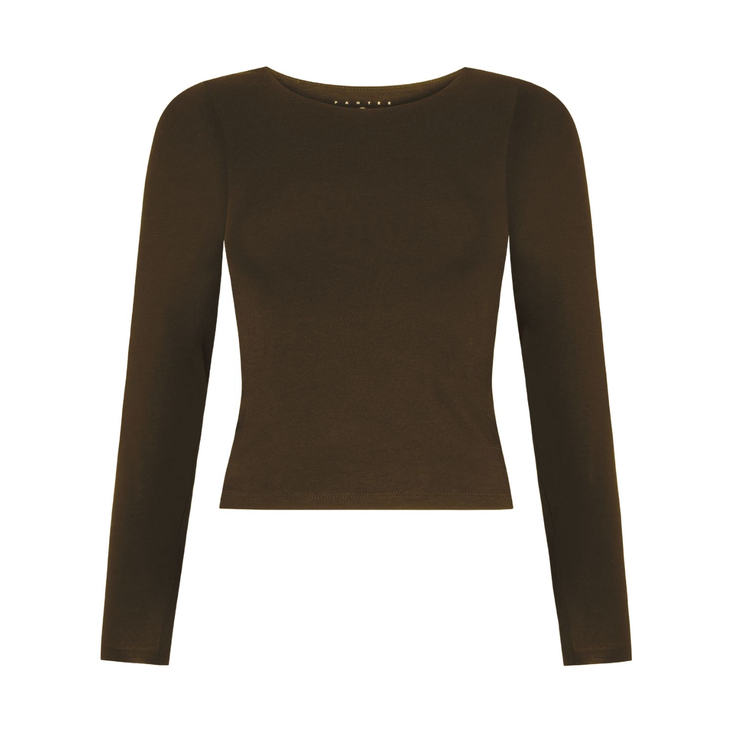 Not Basics Women's Brown Organic Cotton Crew Long Sleeve T-shirt, Hot Fudge In Brown