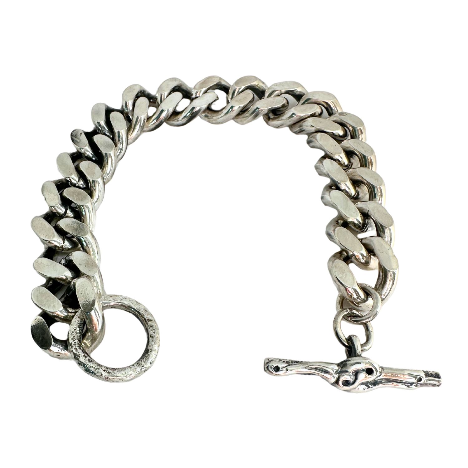 Men's Silver / Black Celtic Dog Curb Chain Bracelet In Sterling Silver | Tg-Jewellery by Tamara Gervasio