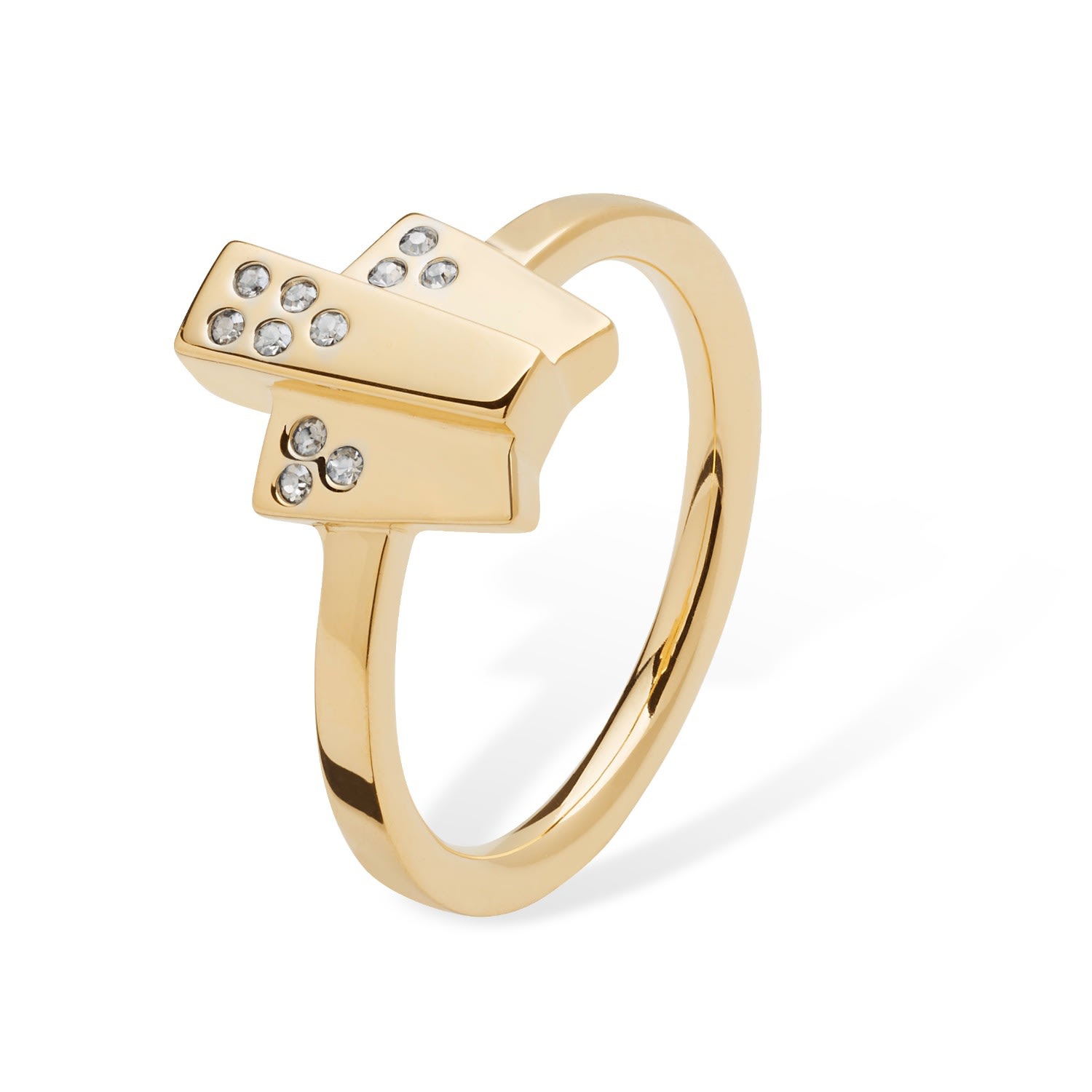 Women’s Art Deco Triple Layer Ring In Gold Vermeil Lucy Quartermaine