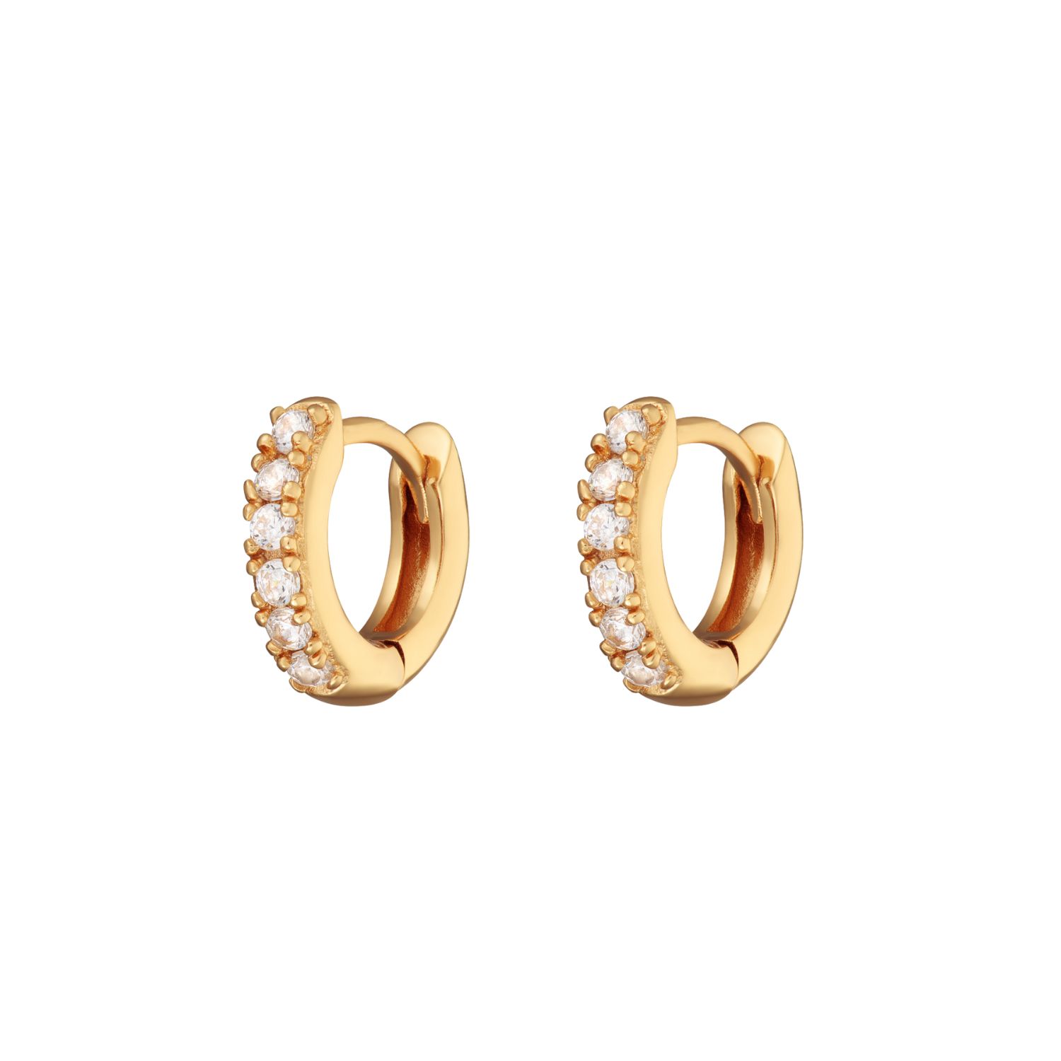 Scream Pretty Women's Gold Mini Sparkling Huggie Hoop Earrings
