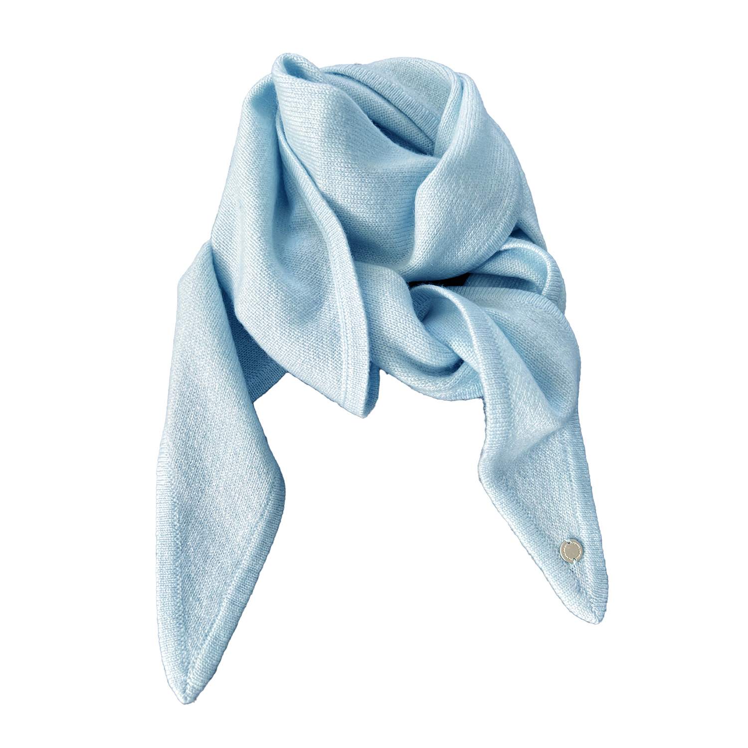 Tirillm Women's Ayla Small Neck Scarf In Soft Pure Cashmere, Pale Blue