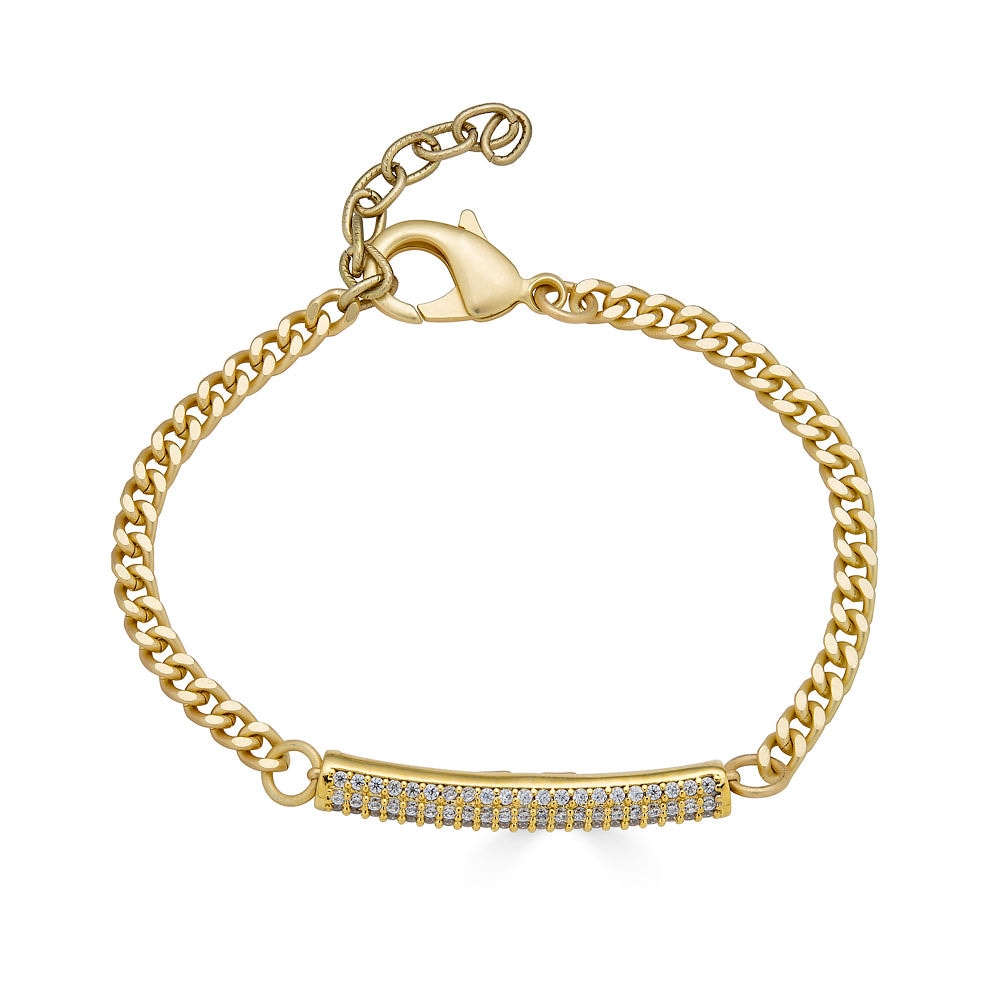 Loni Paul Jewelry Women's Matte Gold Pave Tube Bracelet