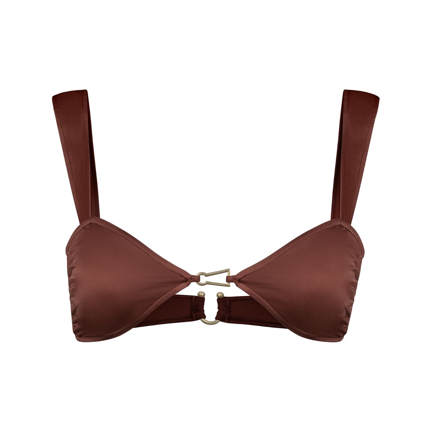 Bianca Resortwear Women's Brown Lola Bikini Top In Chestnut In Burgundy