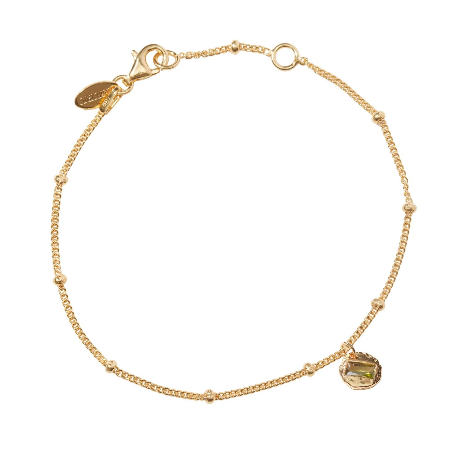 Muru Women's August Birthstone Bracelet Gold
