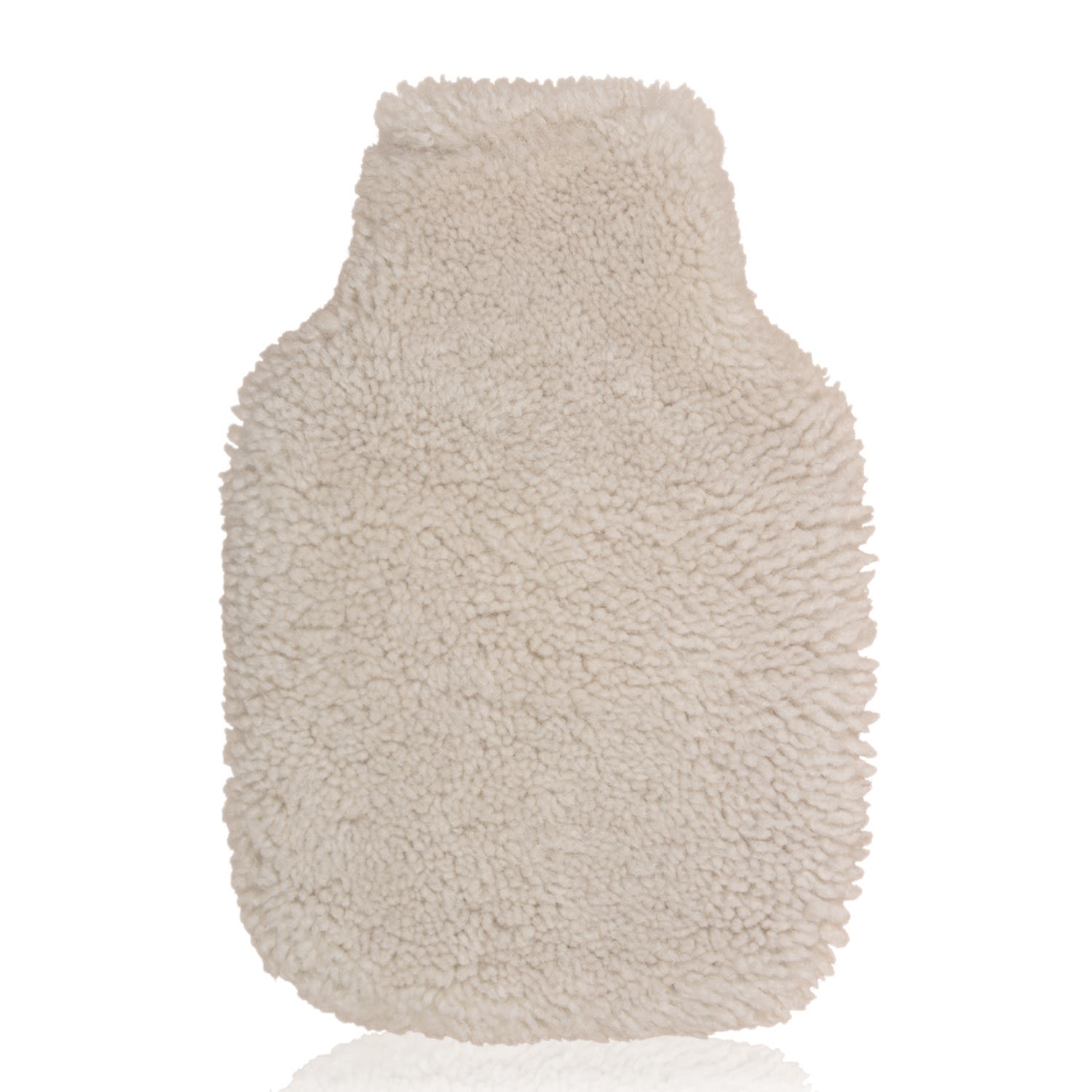 White Sheepskin Curly Hot Water Bottle Cover - Ivory Owen Barry