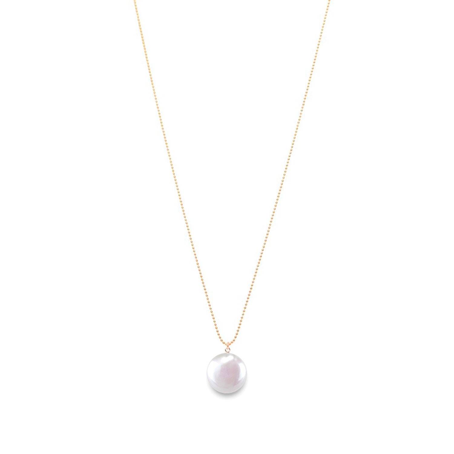 Women’s Gold / White Sphera Disc Pearl Pendant Gold Chain Ora Pearls