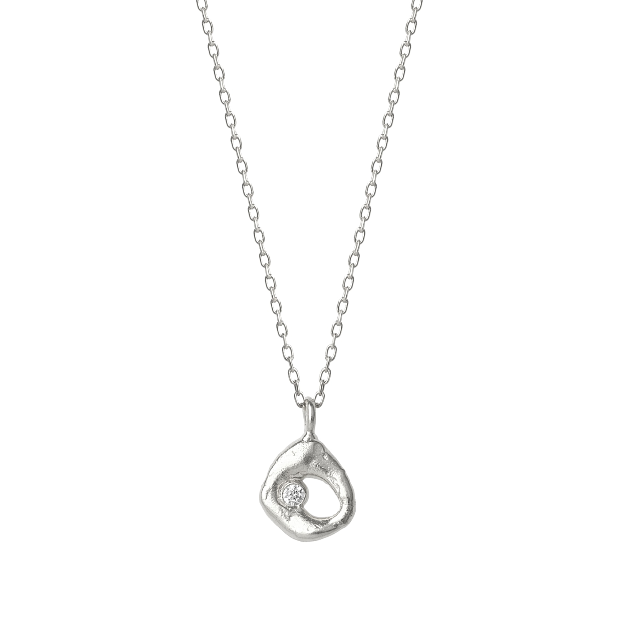 Spero London Women's Dripping Molten Natural Textured Sterling Silver Authentic Pendant Necklace - Silver In Metallic
