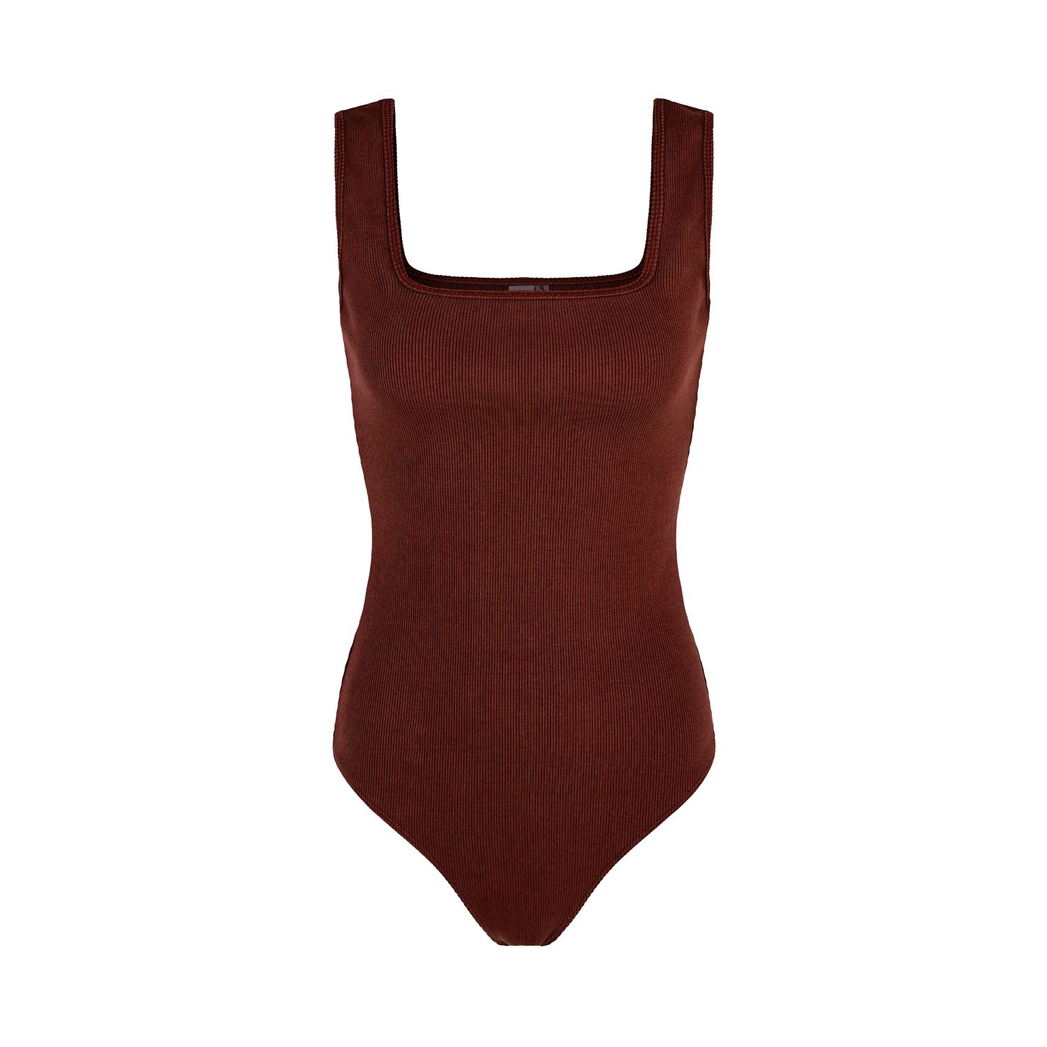 Numbat Women's Brown Lara Ribbed Organic Comfort Bodysuit-cinnamon