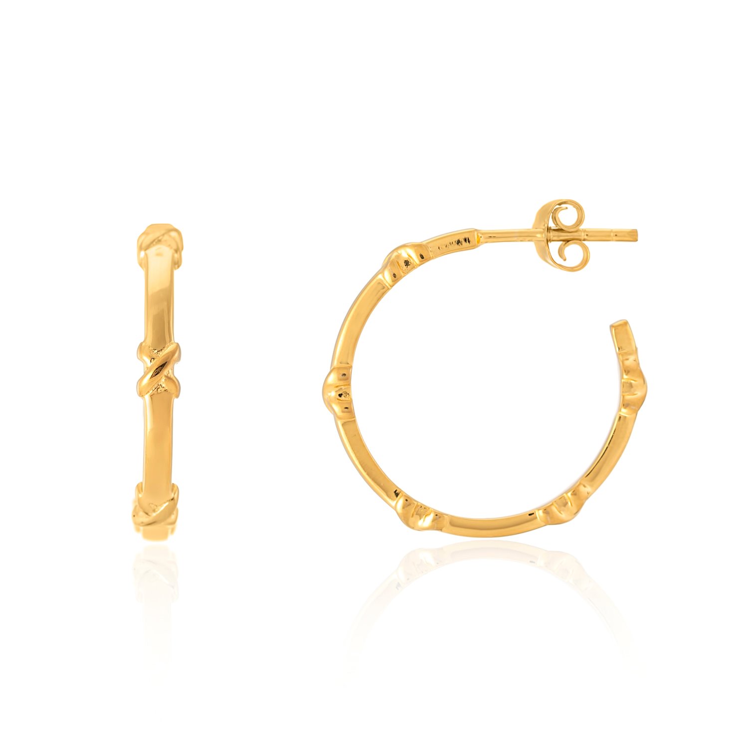 Women’s Deia Piccolo Yellow Gold Vermeil Kiss Hoop Earrings Auree Jewellery