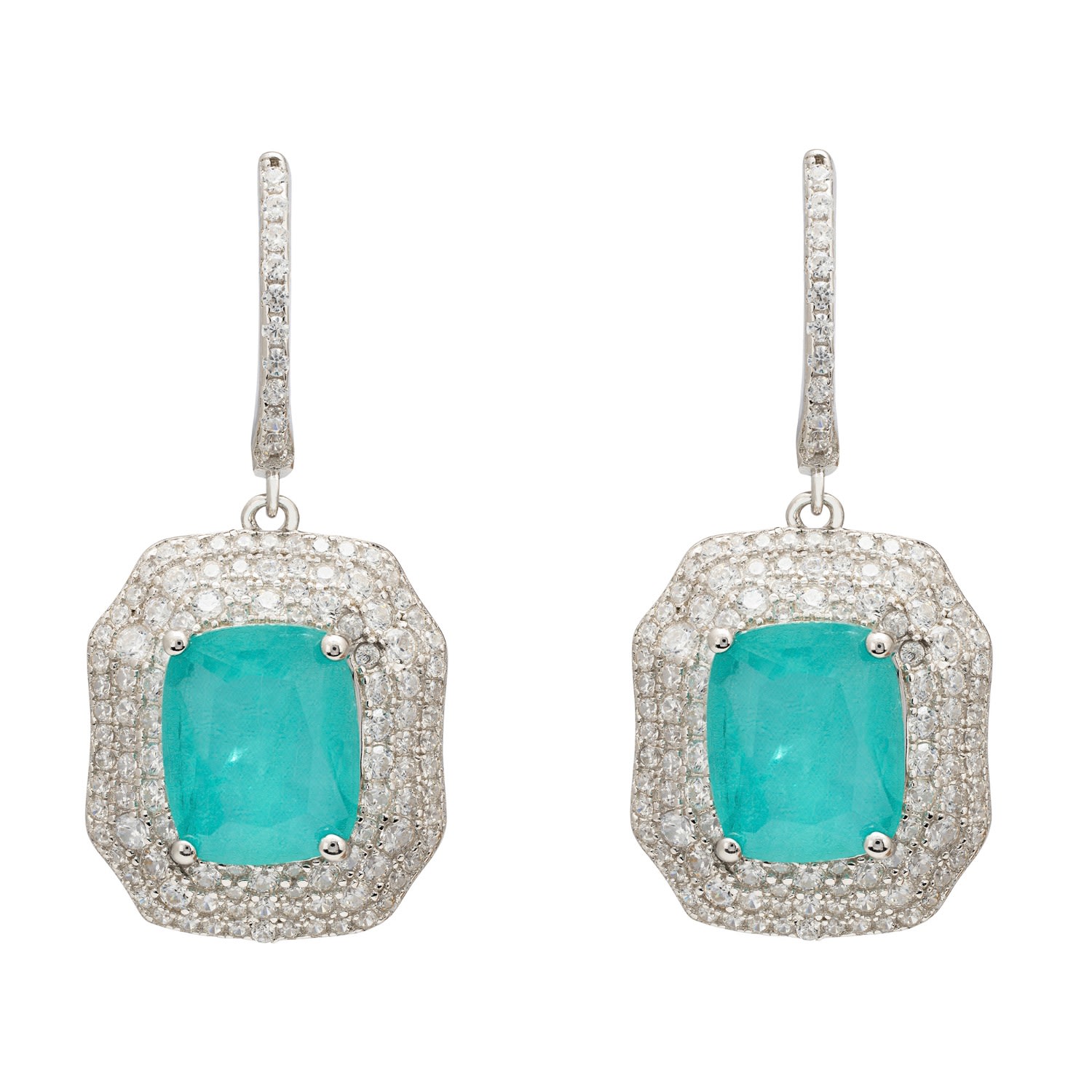 Women’s White / Silver / Blue Seraphina Drop Earrings Silver Paraiba Tourmaline Latelita