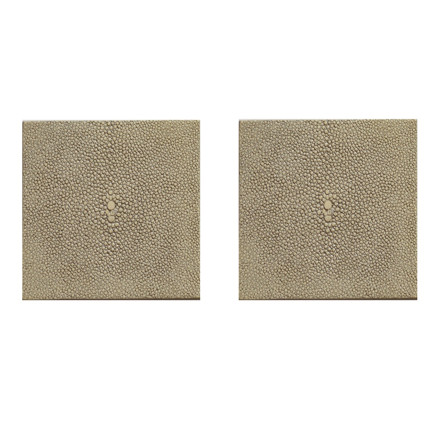 Neutrals Set Of Two Coasters - Faux Shagreen Natural Posh Trading Company