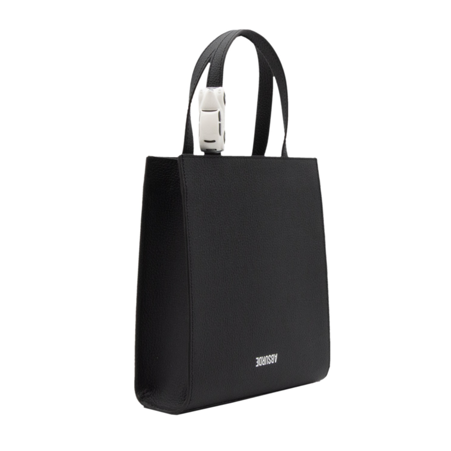 Absurde Women's Mini Stop Tote Bag In Black Leather In Black