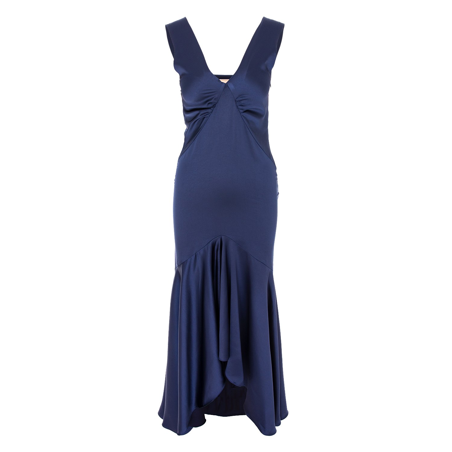 Women’s Blue Tango Maxi Satin Dress In Navy Xs/S Roserry