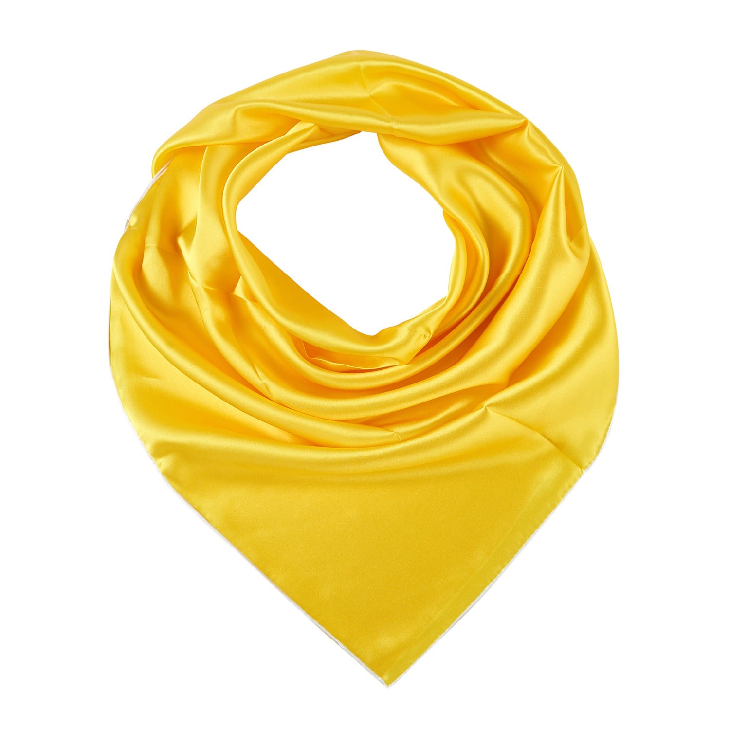 Women’s Pure Silk Scarf Daffodil Solid Colour Collection Gold Large Large Soft Strokes Silk