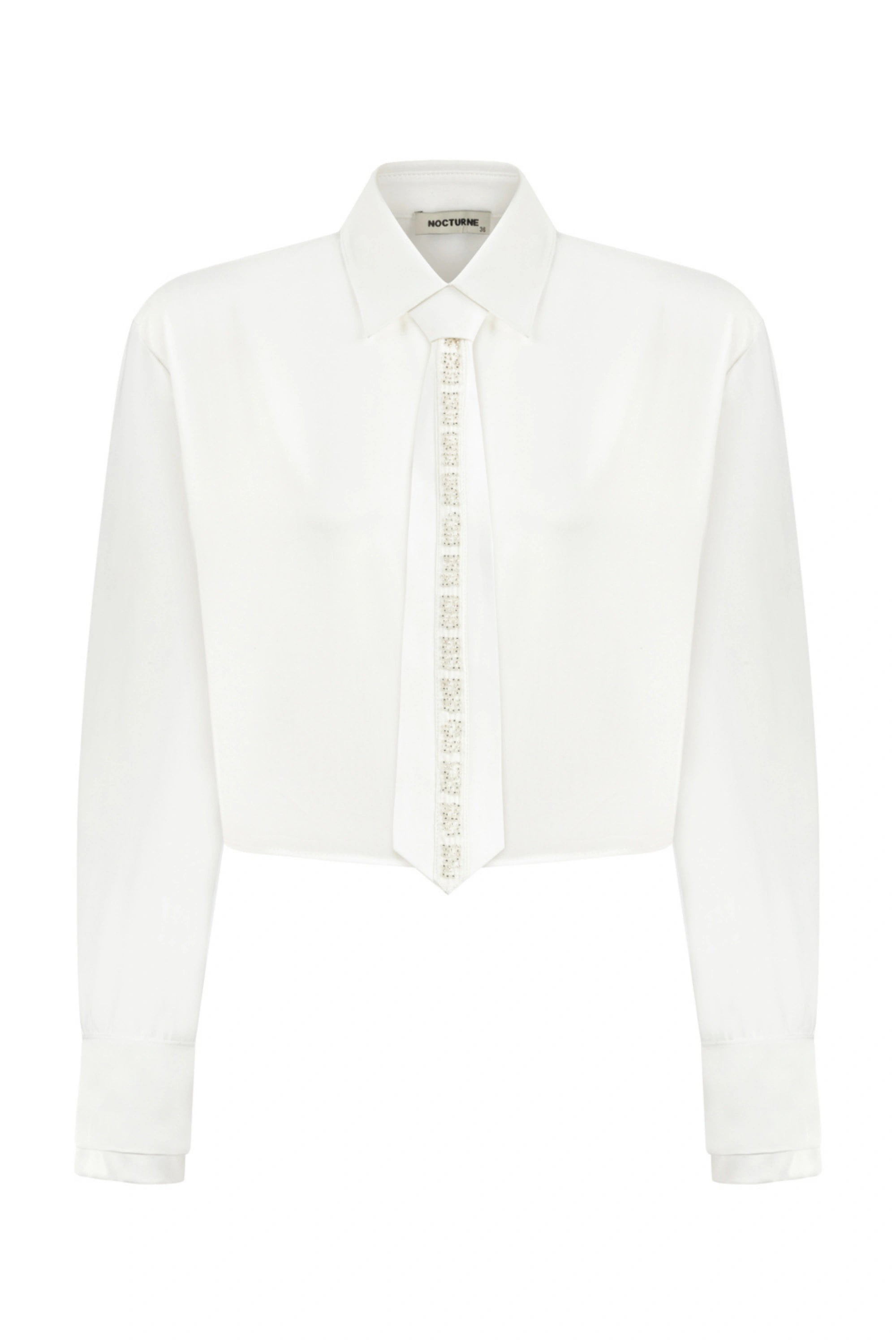 Nocturne Women's White Shirt With Tie Detail