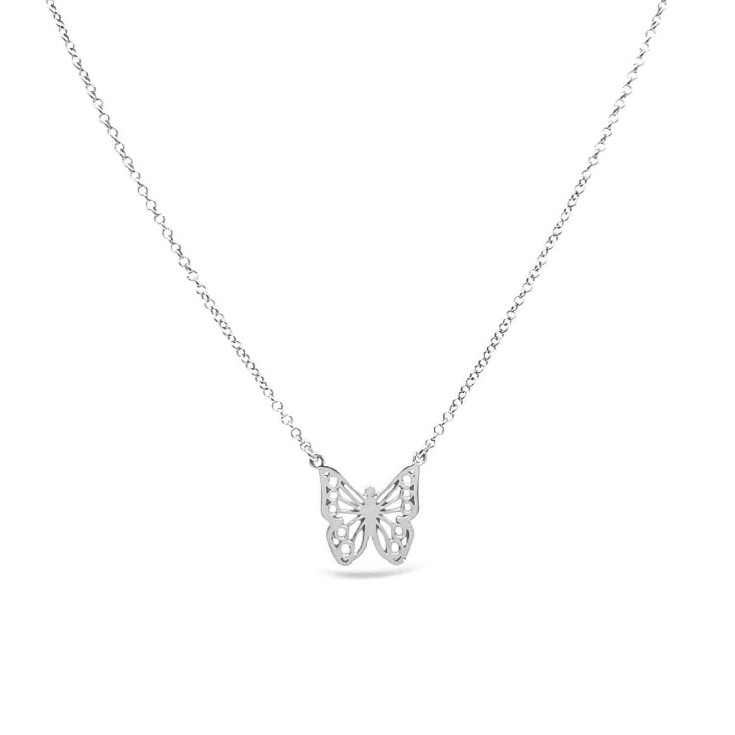 Women’s Butterfly Necklace-Silver Lutiro