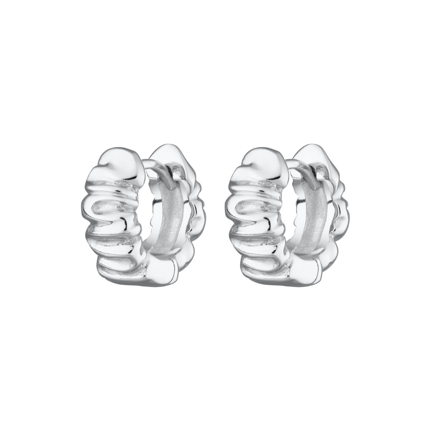 Women’s Silver Scrunchie Huggie Earrings Scream Pretty