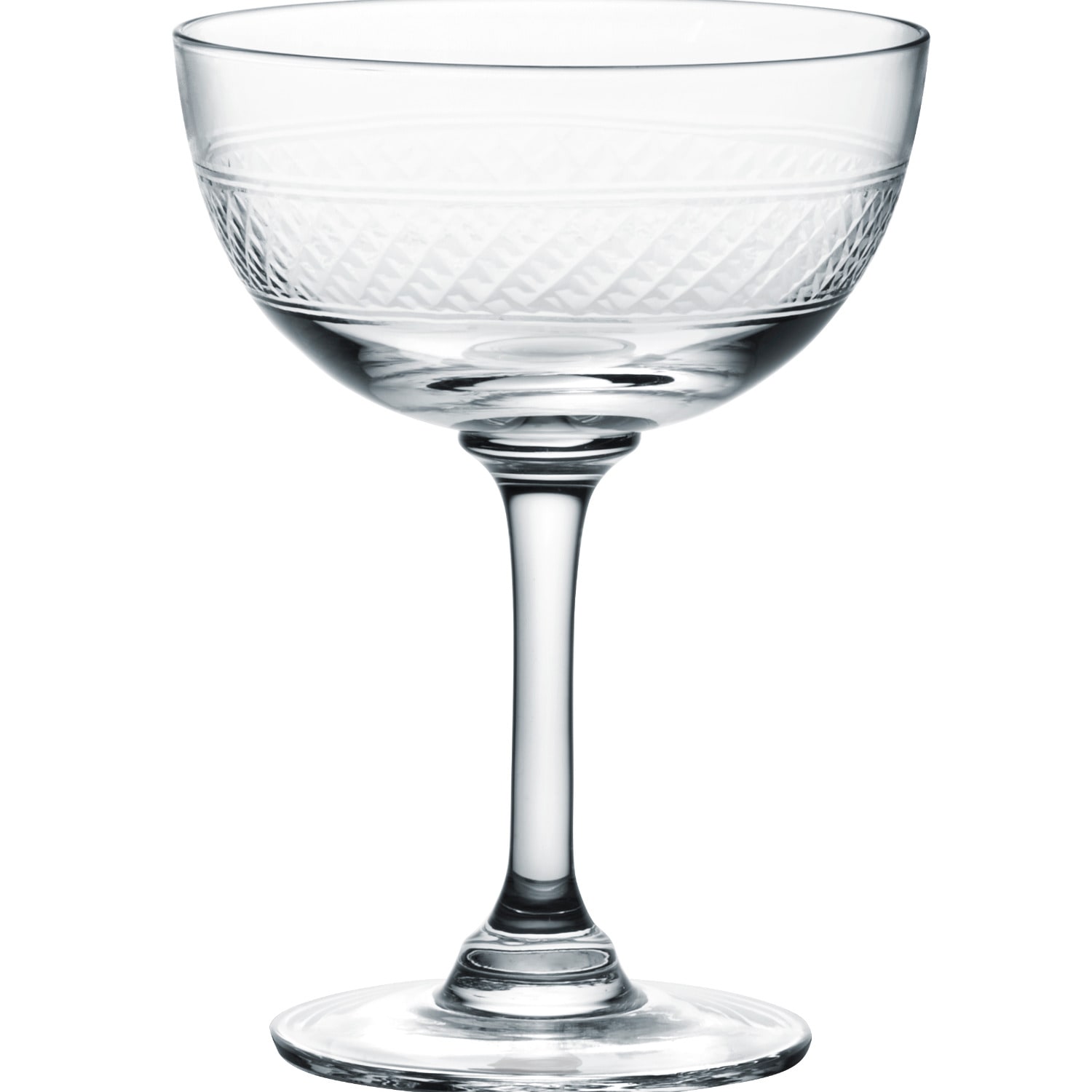 Six Hand-Engraved Crystal Champagne Saucers With Bands Design The Vintage List