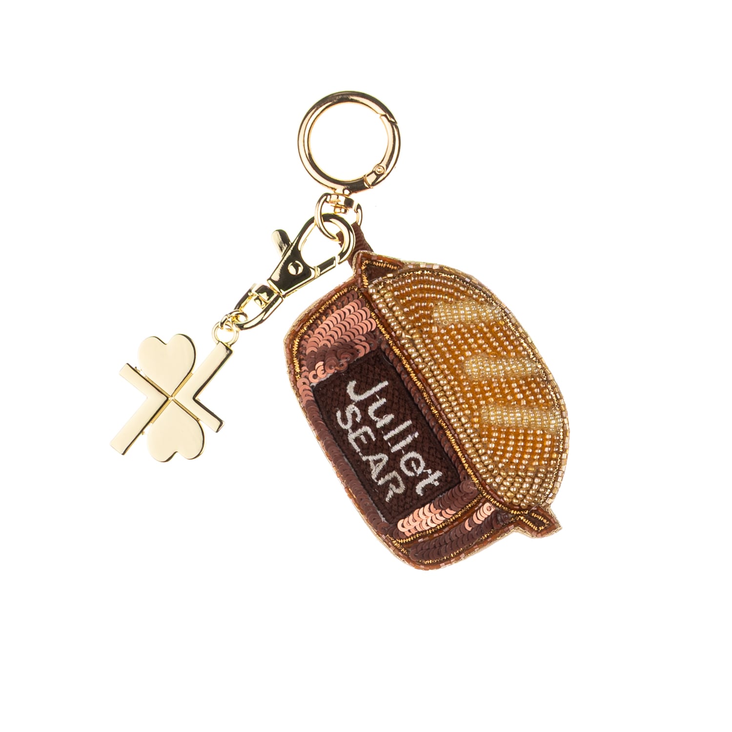 Women's Brown / Gold Juliet Signature Copper Tin Baked Bread Hand-Beaded Bag Charm | Laines London