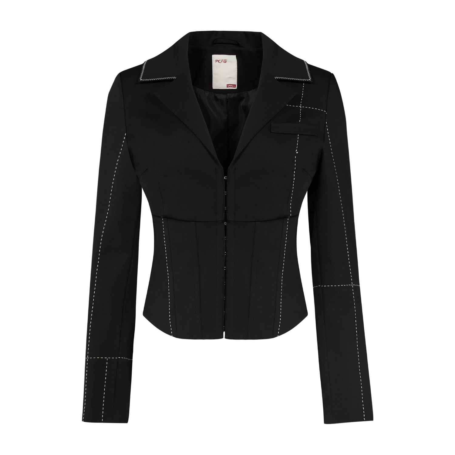 Pcfg Women's Black Free Heaven Stitch Detail Corset Blazer In Black