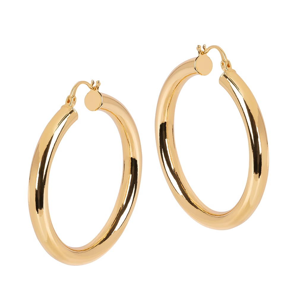 Amadeus Women's Lola Extra Large Gold Hoop Earrings