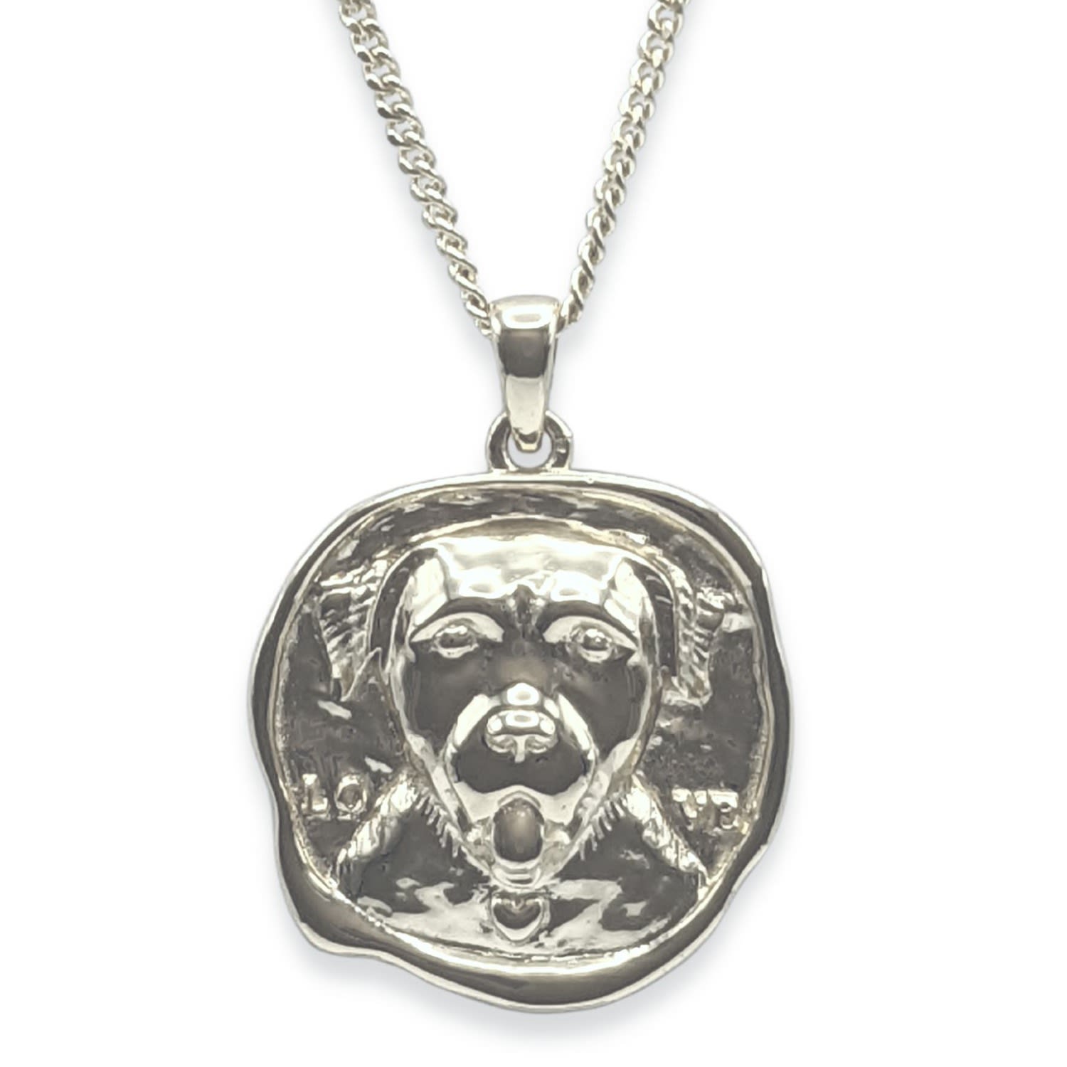 Frenvyrn Men's Lars Dog Coin Necklace, Sterling Silver In Silver
