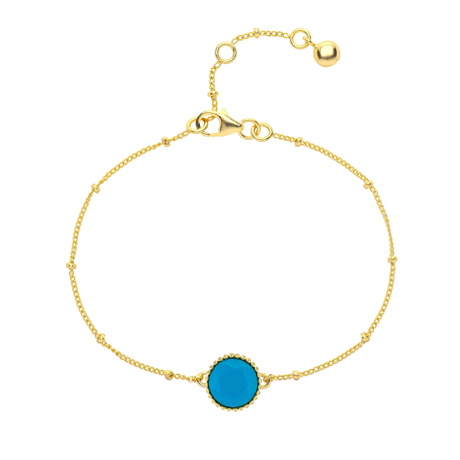 Women’s Blue / Gold Barcelona December Turquoise Birthstone Bracelet Auree Jewellery