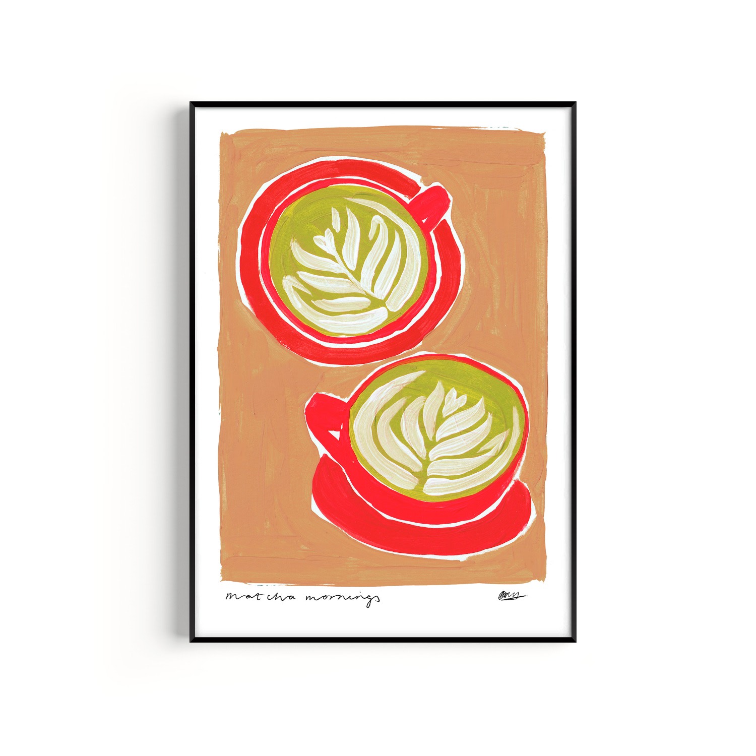 Natalie Cass Art Neutrals Matcha Hand Painted Art Print - A3
