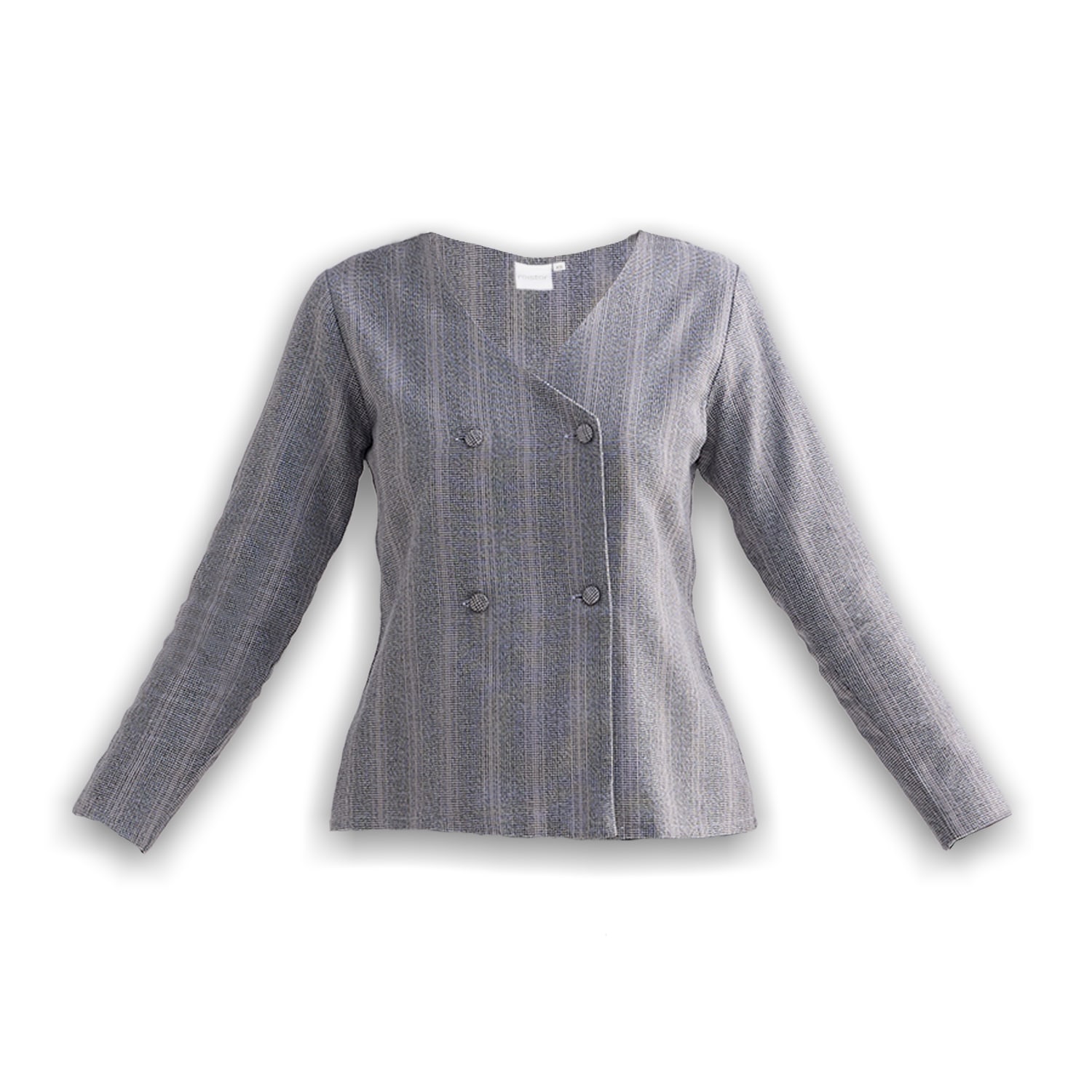 Women's Fitted Cotton Tweed Jacket In Grey | Large | Reistor