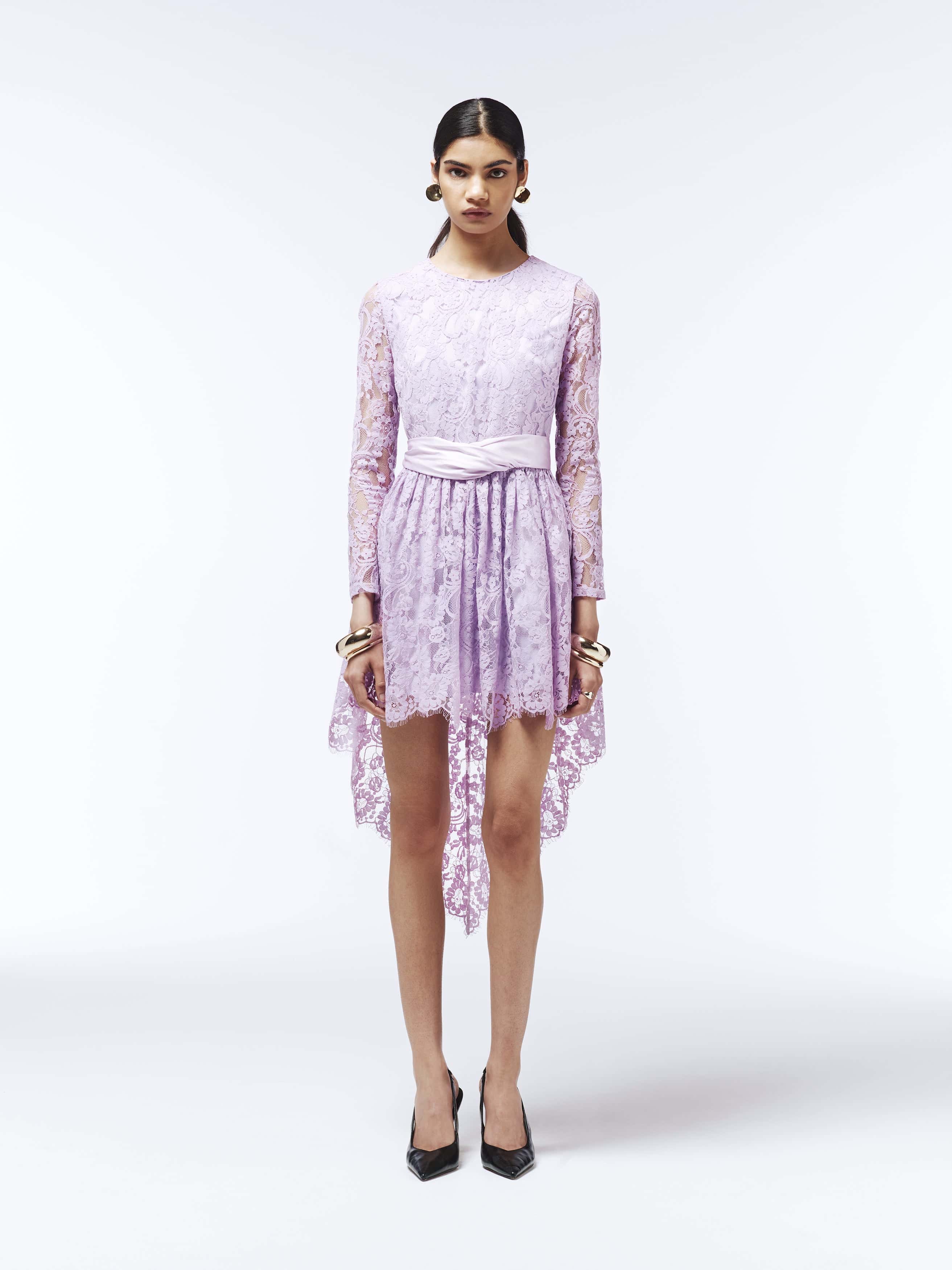 lavender drop waist dress Ladivine CD410 Elegant Sweetheart Neckline Dropwaist A-line Gown Shimmer Chiffon Lavender / 6