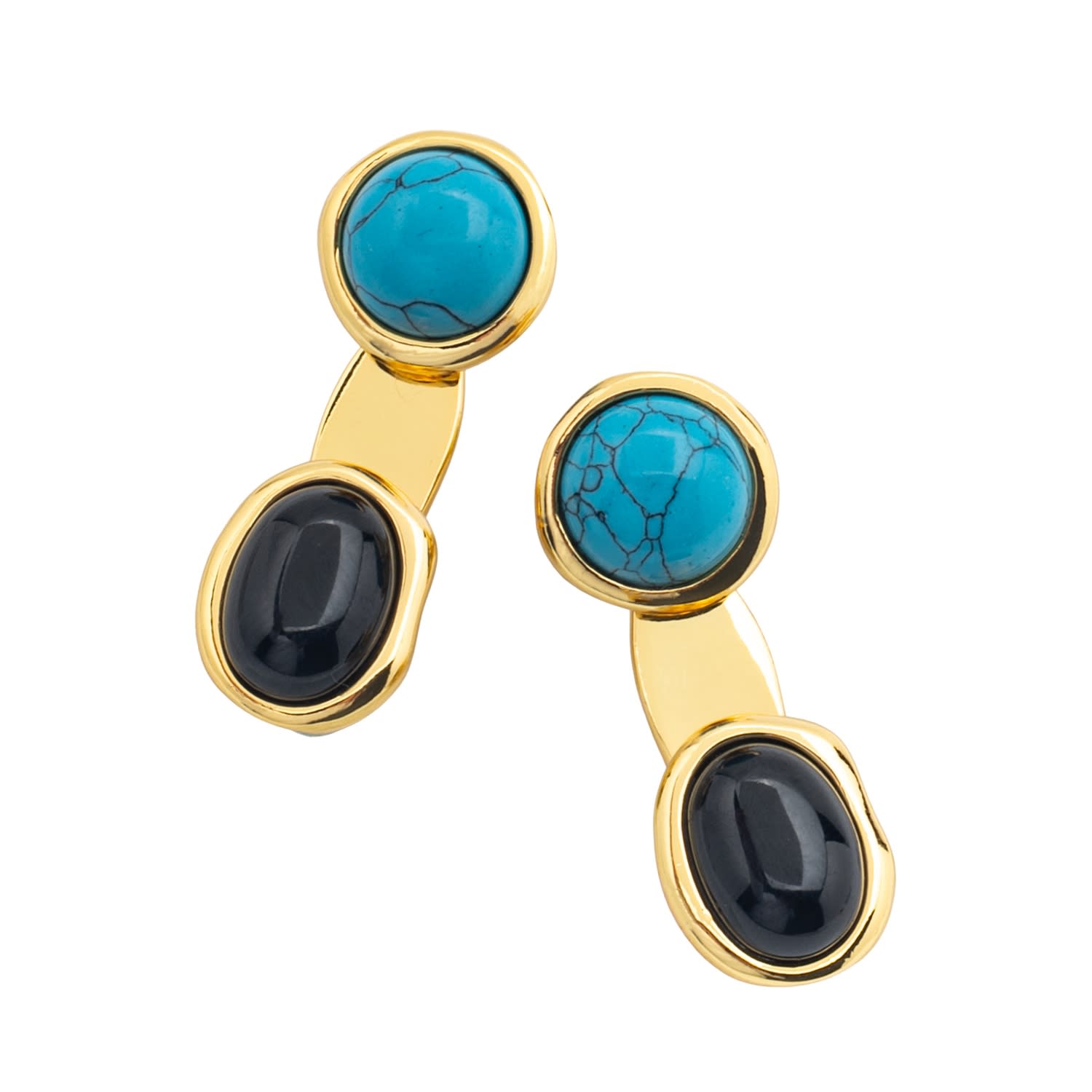 Starfish Project Women's Gold / Black Eclipse Turquoise Ear Jackets