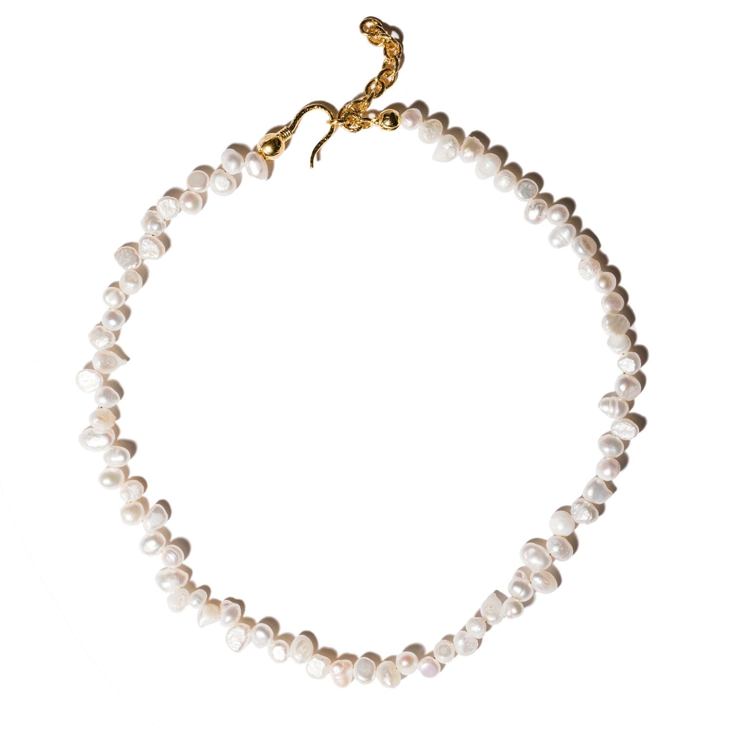 Women's Gold / White Irregular Elegance Necklace With Freshwater Pearls | Kybele Studio