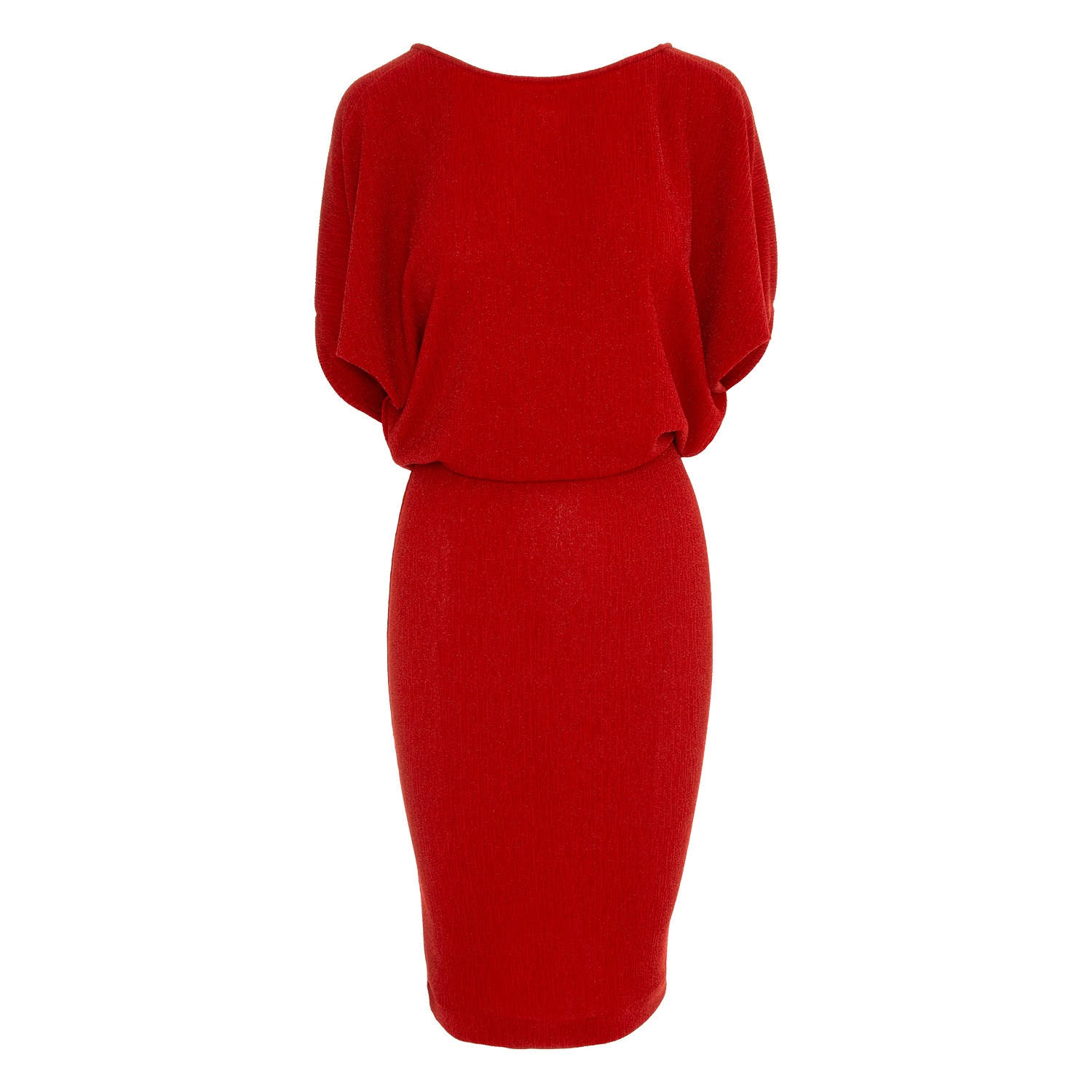 Women’s Paris Glitter Jersey Midi Dress In Red Small Roserry