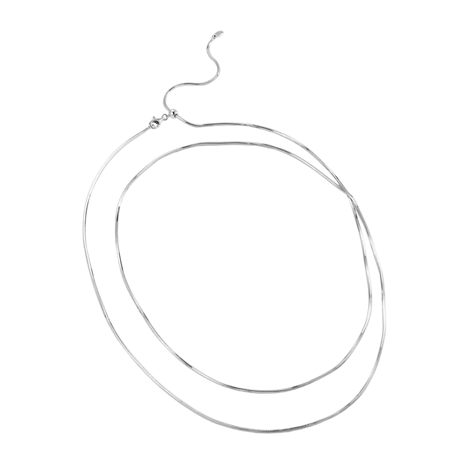 Retro Chic Women's Silver Aeolian Whispers  Chain Necklace - White Gold Plated In Silver