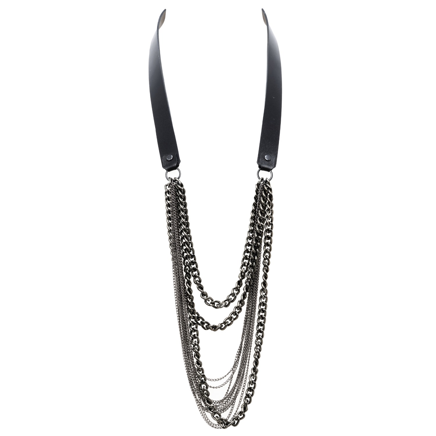 Women’s Long Leather Chain Multi-Layer Necklace-Zaha Plik X Haya