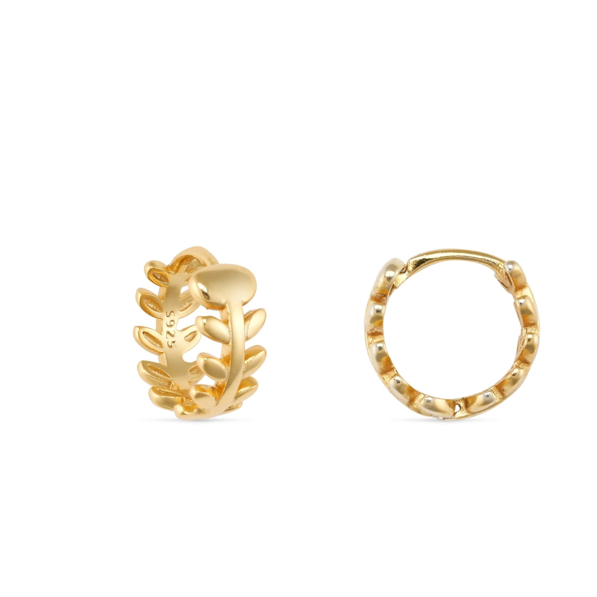 Women’s 14K Gold Plated Silver Tiny Huggie Hoop Earrings Elk & Bloom - Everyday Fine Jewellery