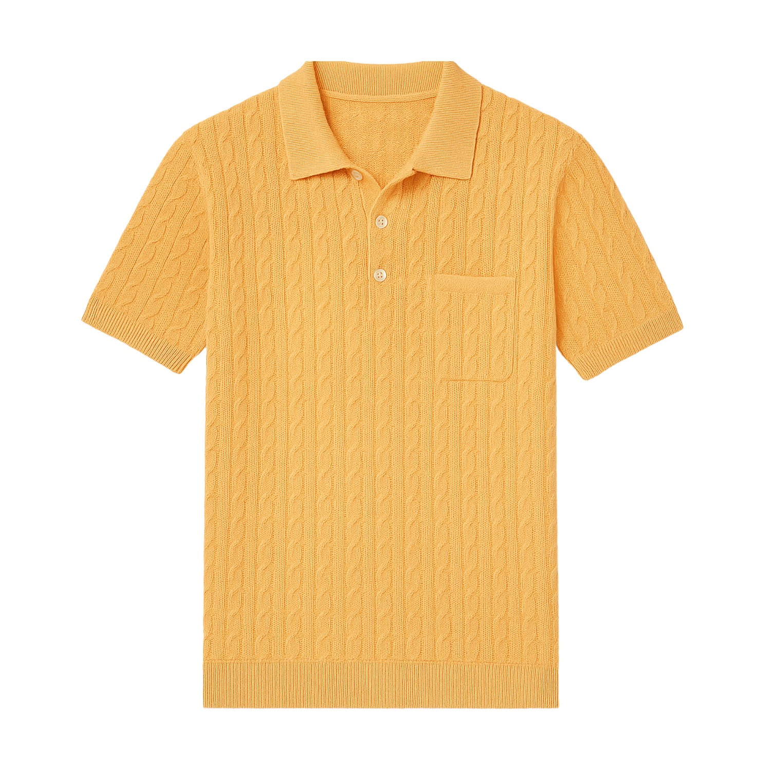 Live Kolibri Men's Yellow / Orange Cashmere Feel Polo Shirt