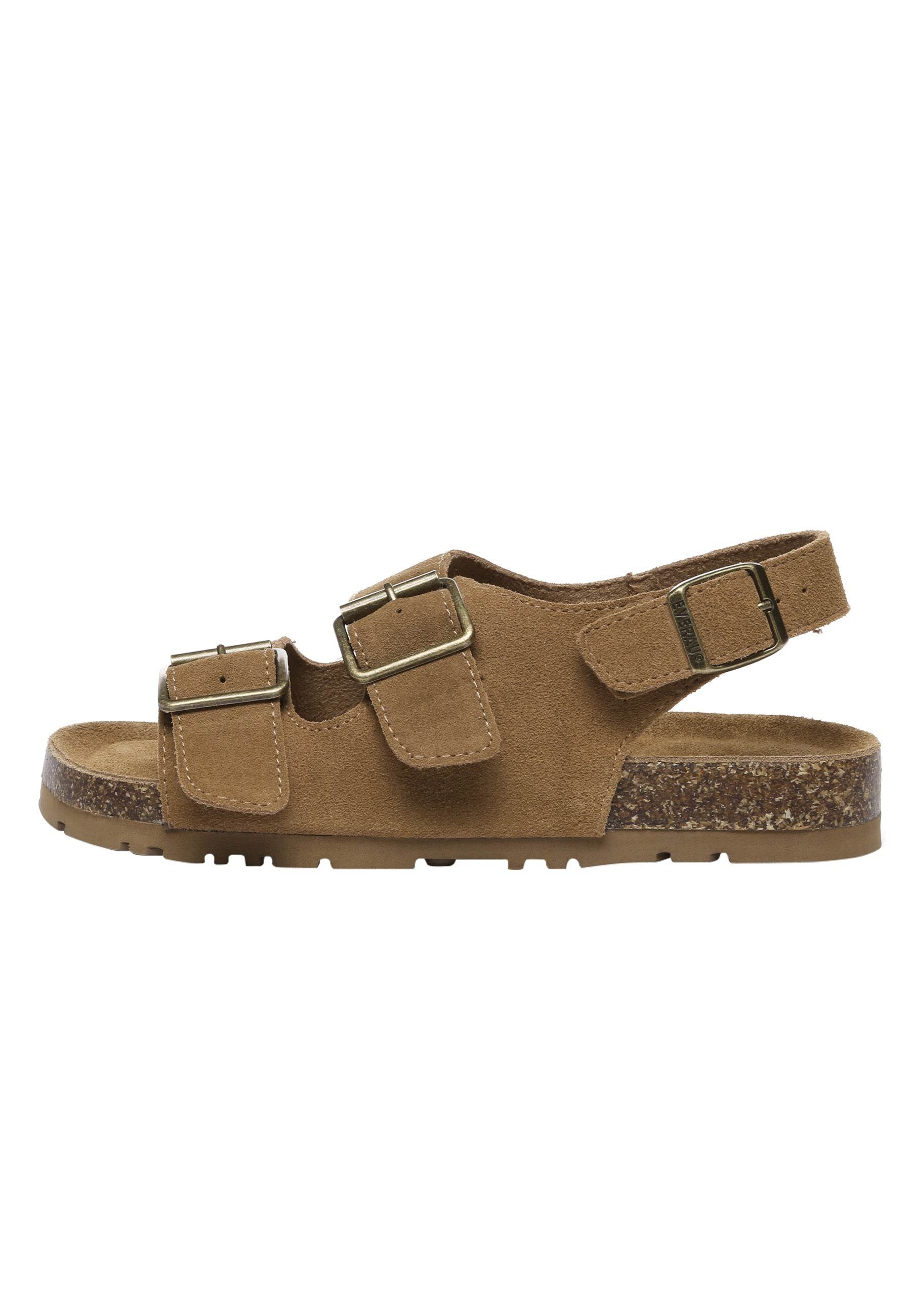 Everau Australia Women's Gold Flame Leather Sandals In Chestnut In Brown