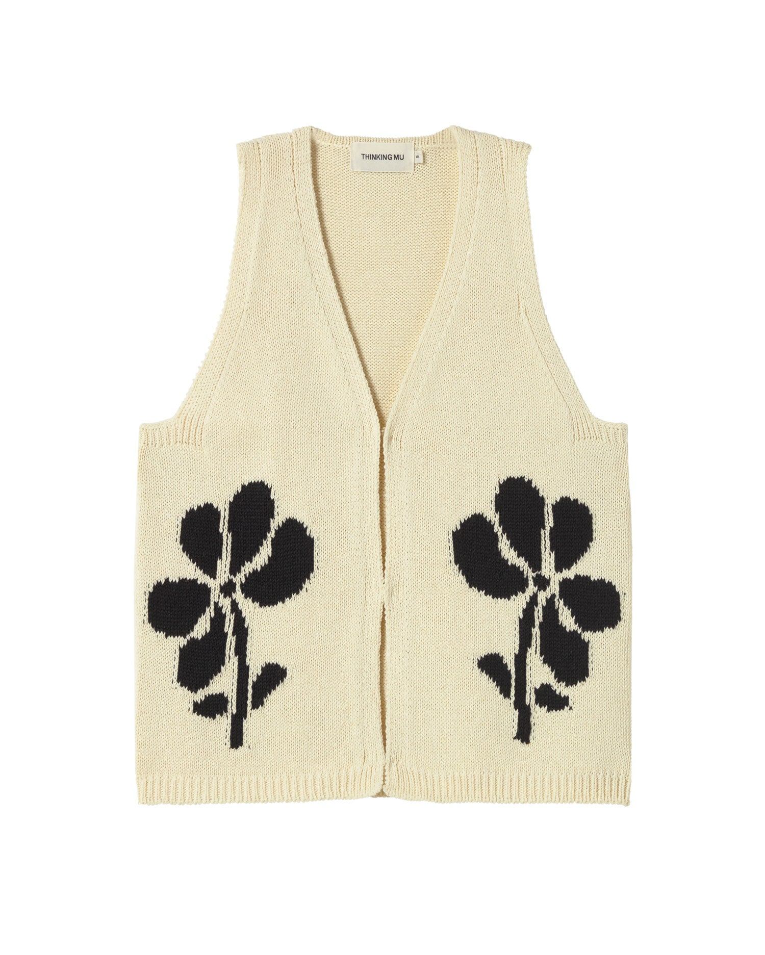 Thinking Mu Women's Neutrals Ecru Knitted Vest Marygold Robbie