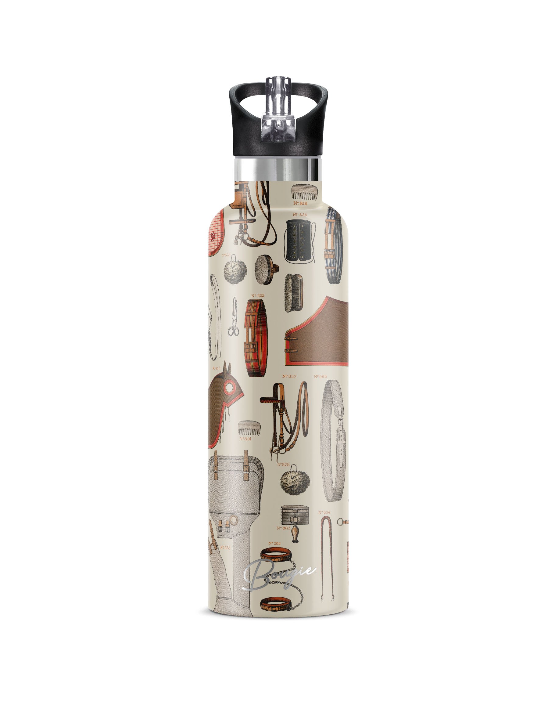 My Bougie Bottle Women's Neutrals / Black Bits & Bridles Equestrian Insulated Water Bottle In Black
