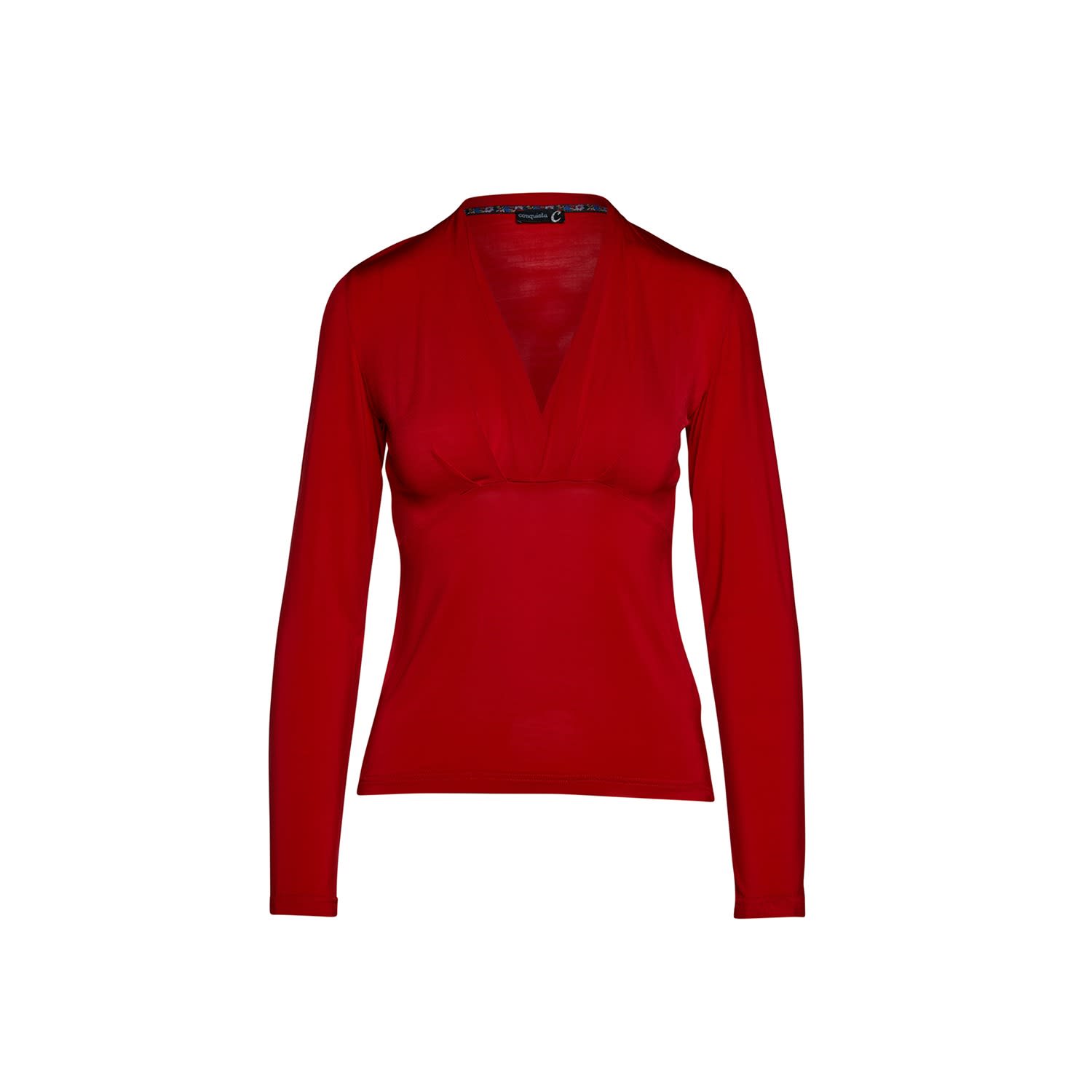 red wrap top long sleeve