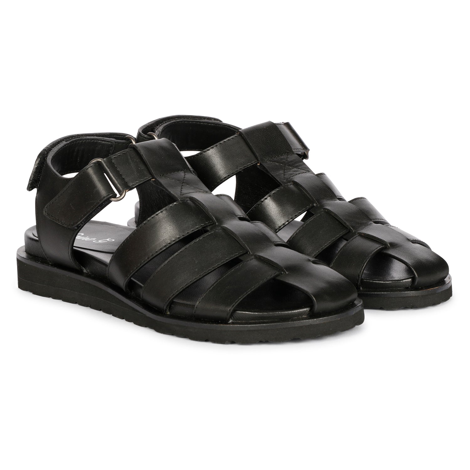 Saint G Neive Ankle Strap Fisherman Sandal In Black