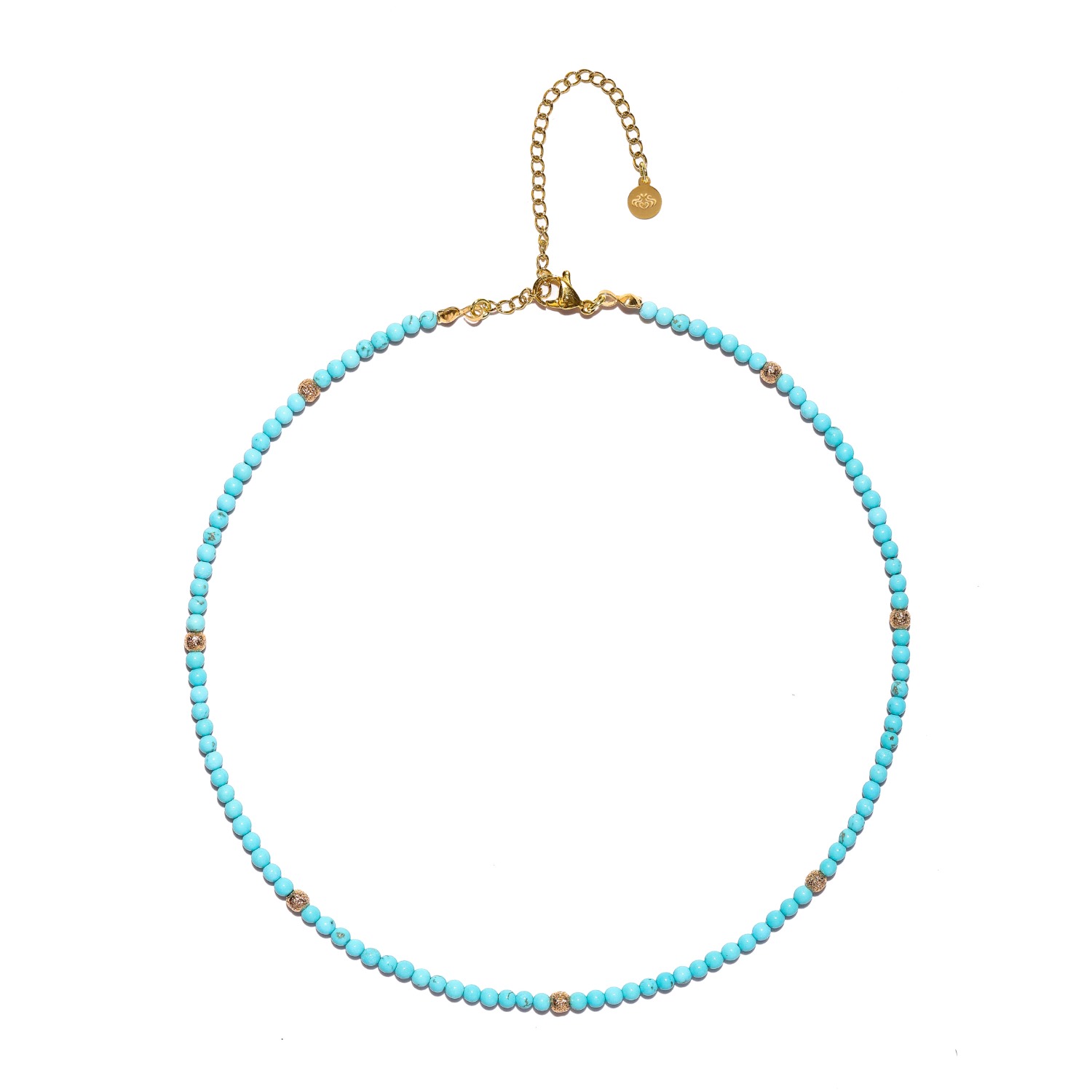 Women's Blue / Gold Turquoise And Gold Choker Necklace, Creativity And Confidence Amplifier | Seven Saints