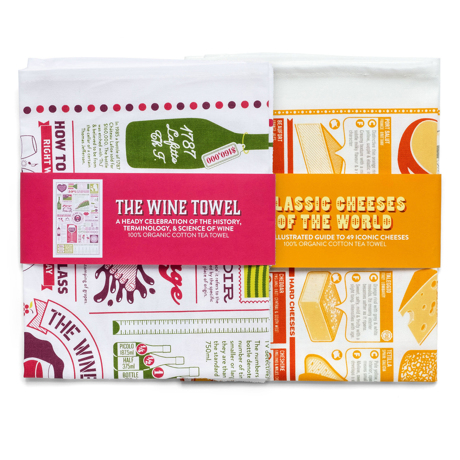 Wine And Cheese Tea Towel Set Stuart Gardiner Design